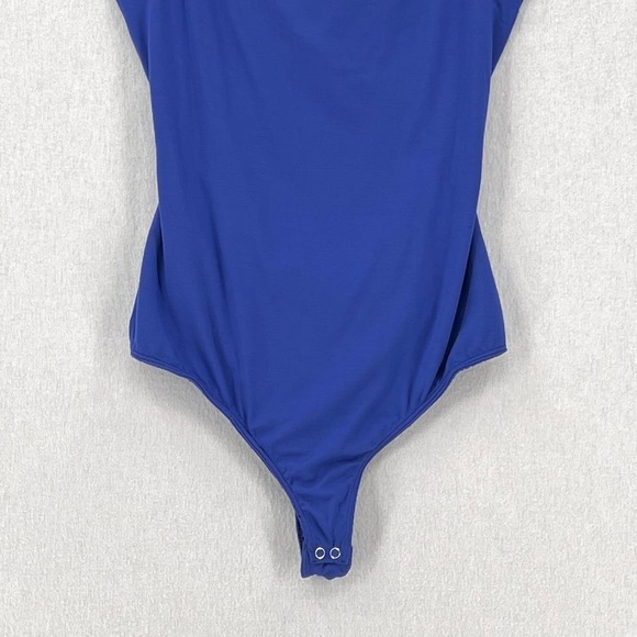 ENZA COSTA Bodysuit Womens Medium Blue Twist Open Back Tank Cami Tank Top NEW - Picture 5 of 14